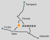 Road map of Somero in Southwestern Finland